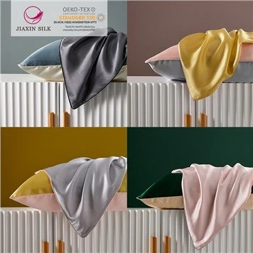 6A Oeko-tex Grey Silk Sarung Bantal 16/19/22/25/30mm Dua Sisi Sutra
